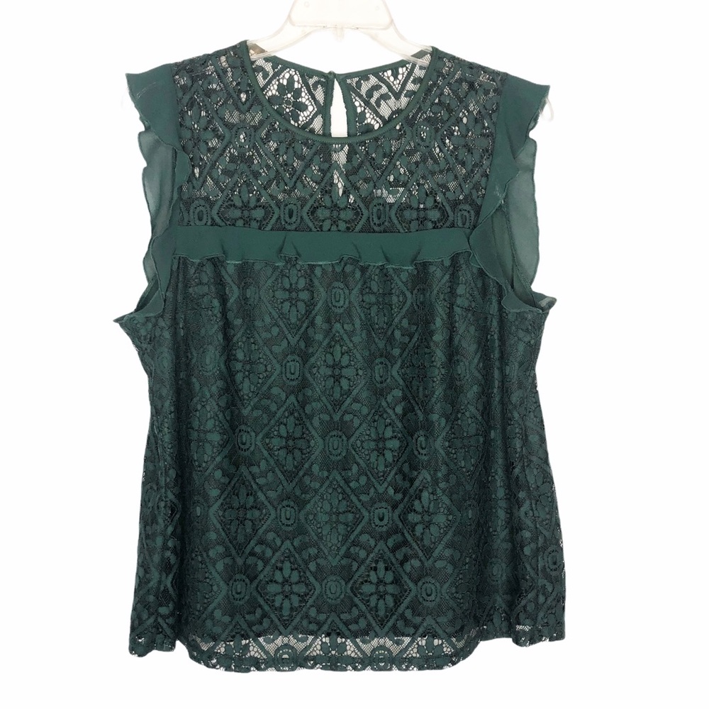 Dorothy Perkins Dark Green Lace Blouse